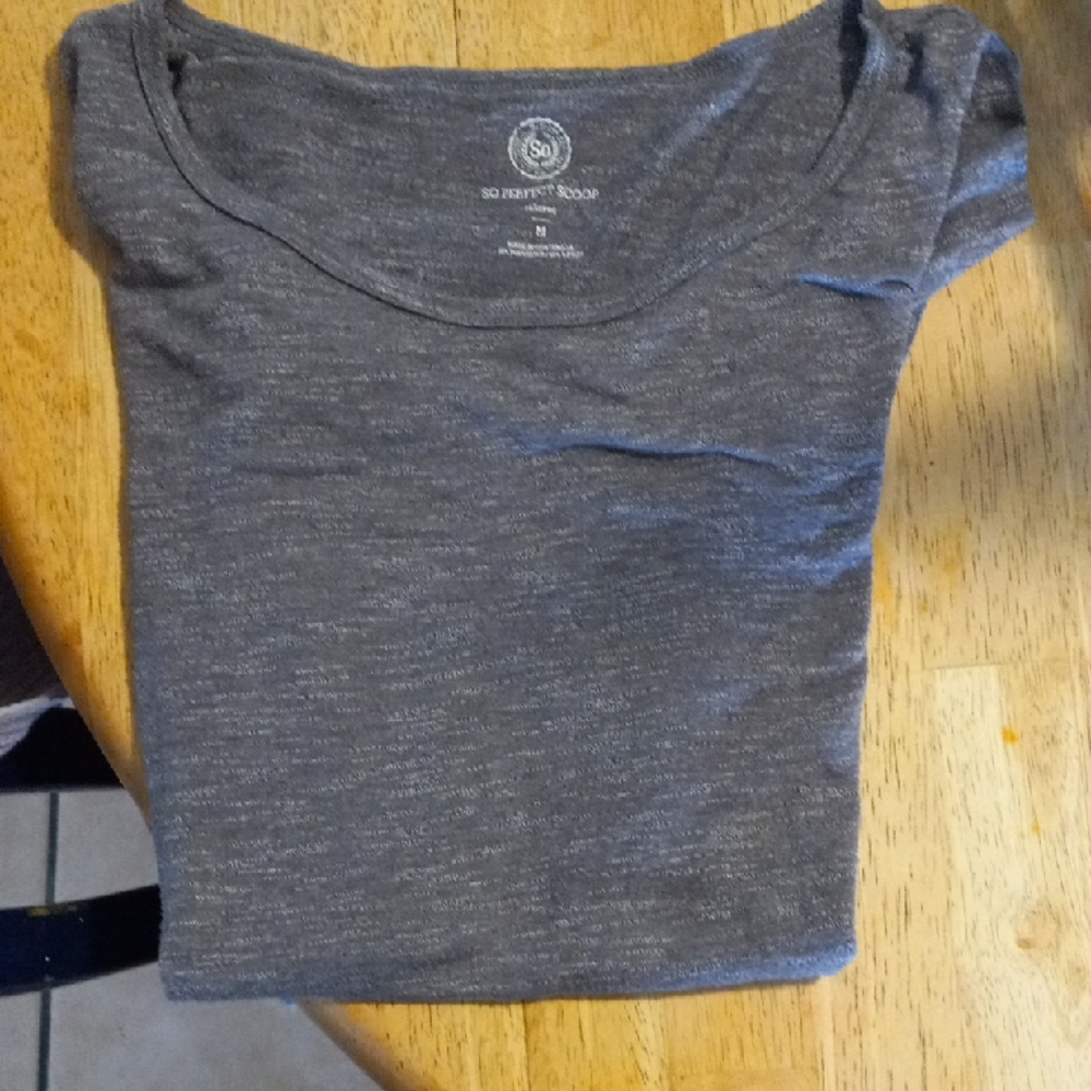 SO Gray Fitted Cap Sleeve T-Shirt